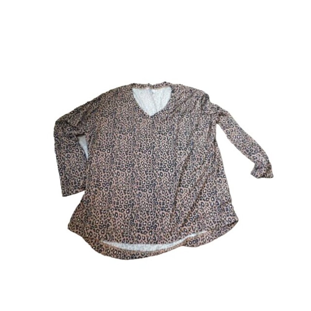 Nordstrom Size M Medium Leopard 2 Piece Super Soft Knit Pajama's Sleep - Picture 2 of 3